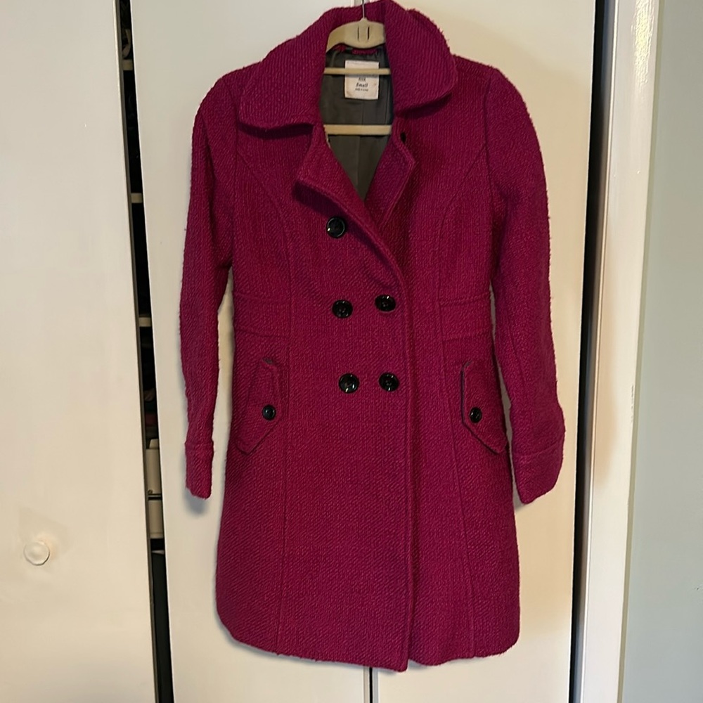Classic hot pink pea coat